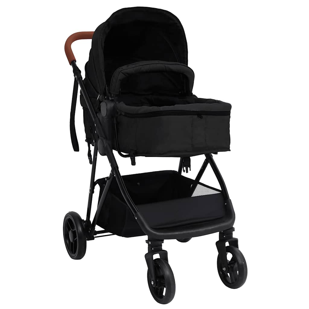 3-in-1 Kinderwagen Anthrazit und Schwarz, Hellgrau und Schwarz Stahl - Yekta