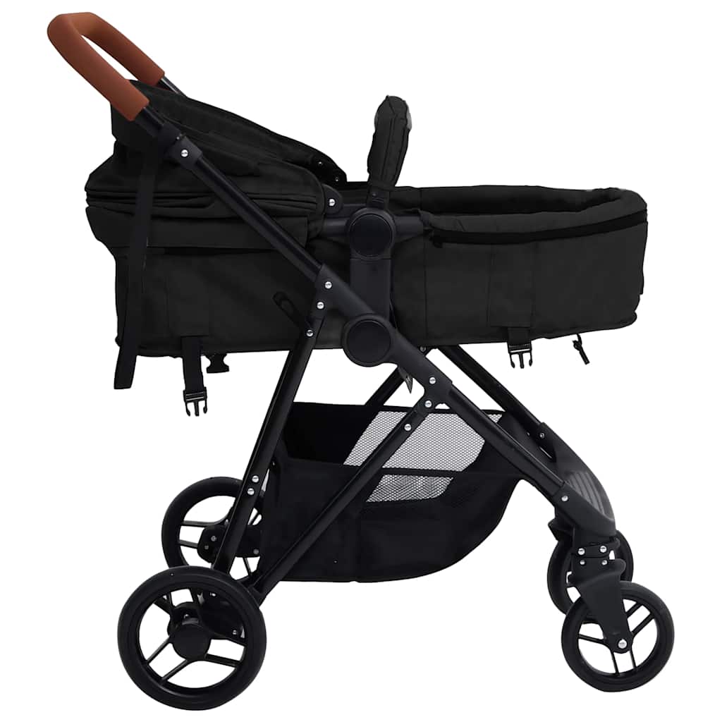 3-in-1 Kinderwagen Anthrazit und Schwarz, Hellgrau und Schwarz Stahl - Yekta