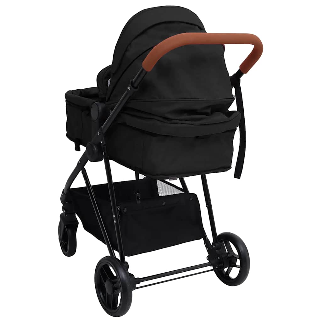 3-in-1 Kinderwagen Anthrazit und Schwarz, Hellgrau und Schwarz Stahl - Yekta