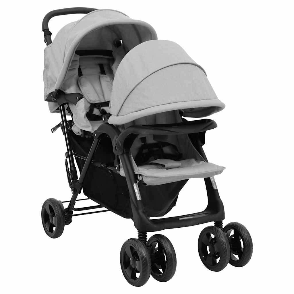 Tandem-Kinderwagen Stahl für Zwillings- und Geschwisterkinder - Yekta