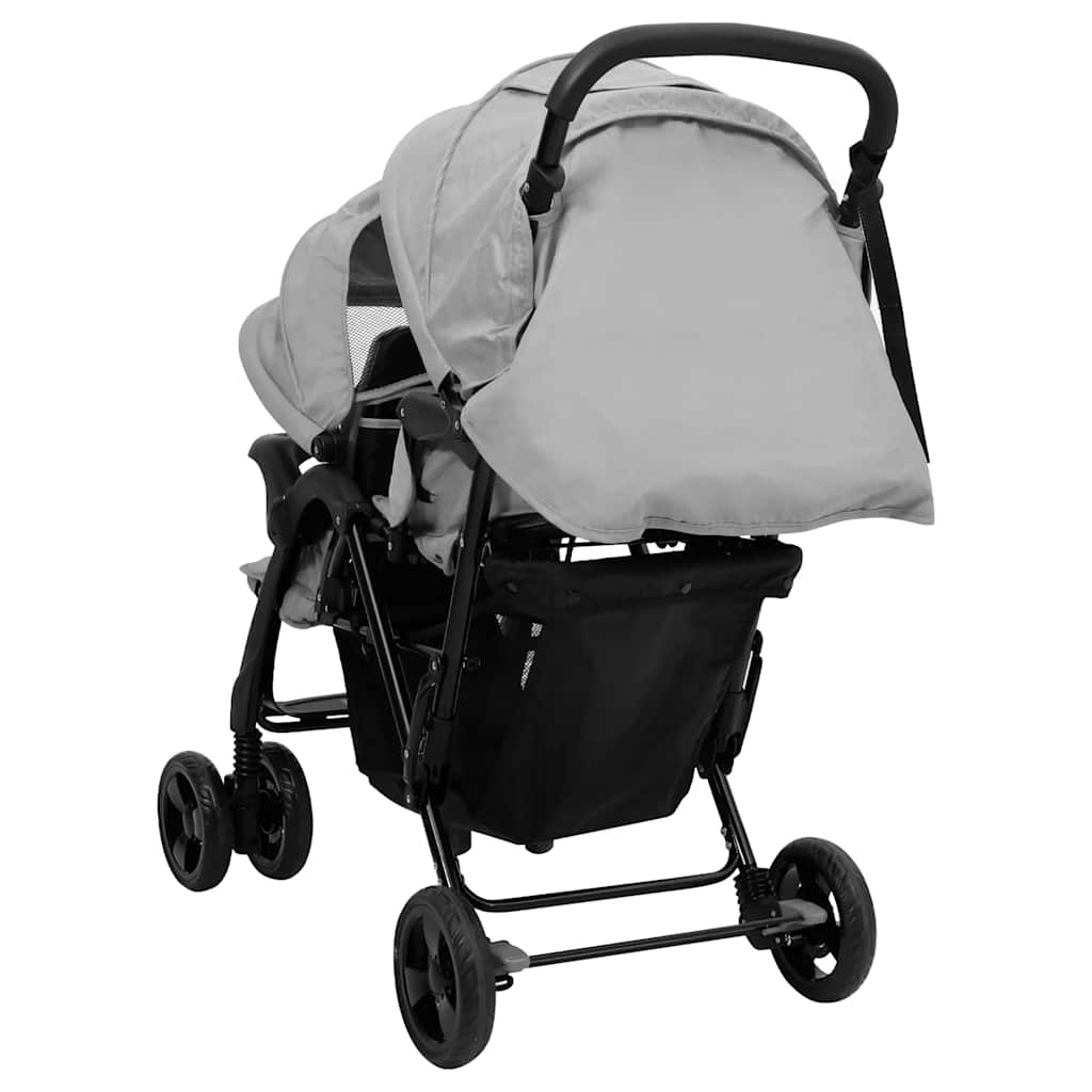 Tandem-Kinderwagen Stahl für Zwillings- und Geschwisterkinder - Yekta