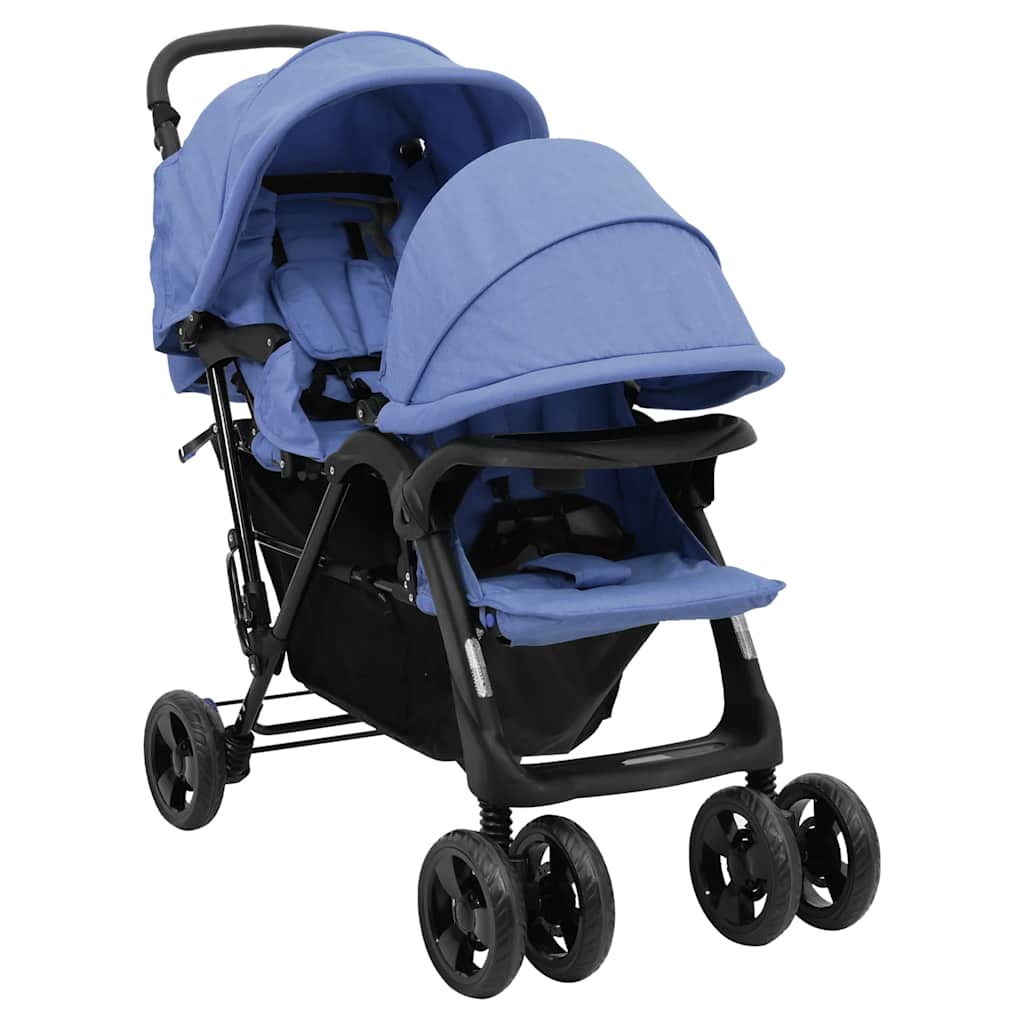 Tandem-Kinderwagen Stahl für Zwillings- und Geschwisterkinder - Yekta