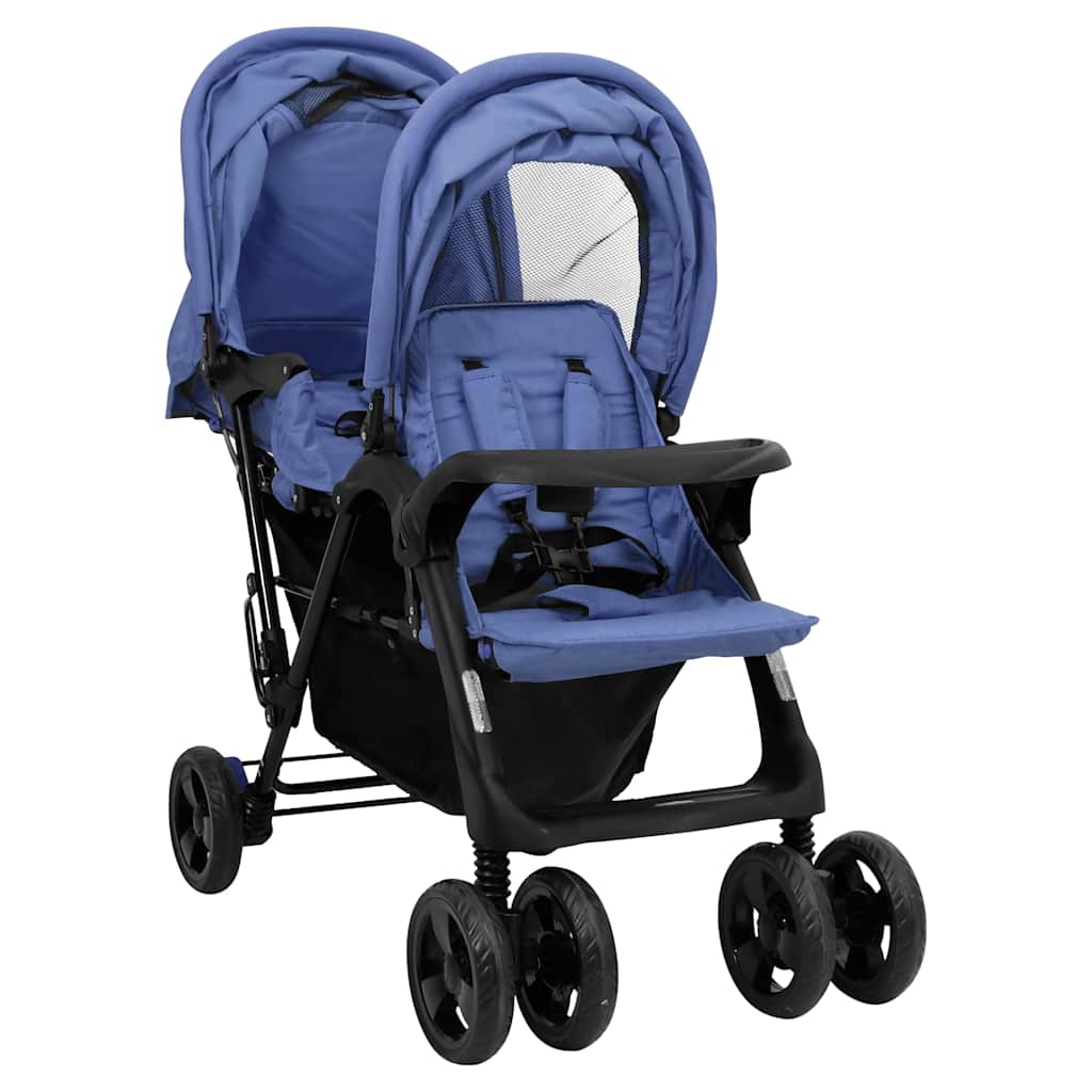 Tandem-Kinderwagen Stahl für Zwillings- und Geschwisterkinder - Yekta