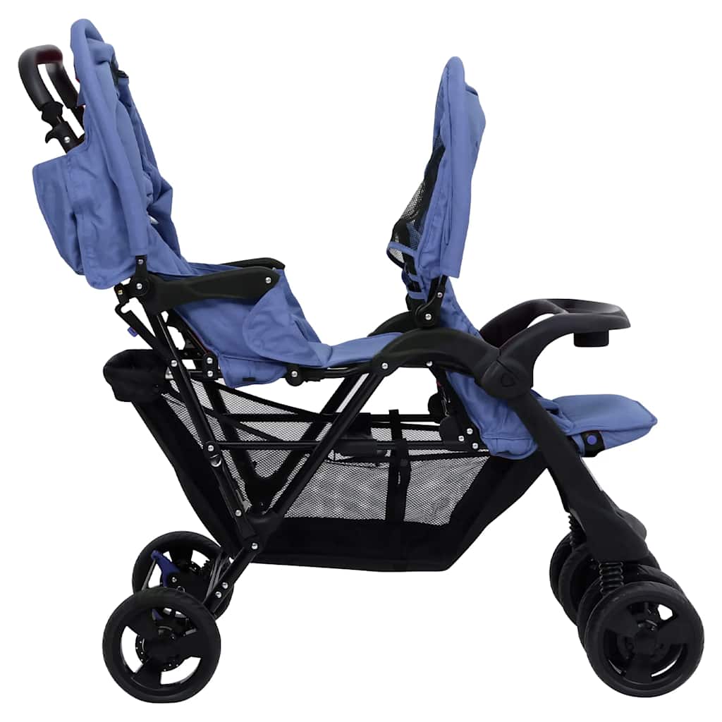 Tandem-Kinderwagen Stahl für Zwillings- und Geschwisterkinder - Yekta