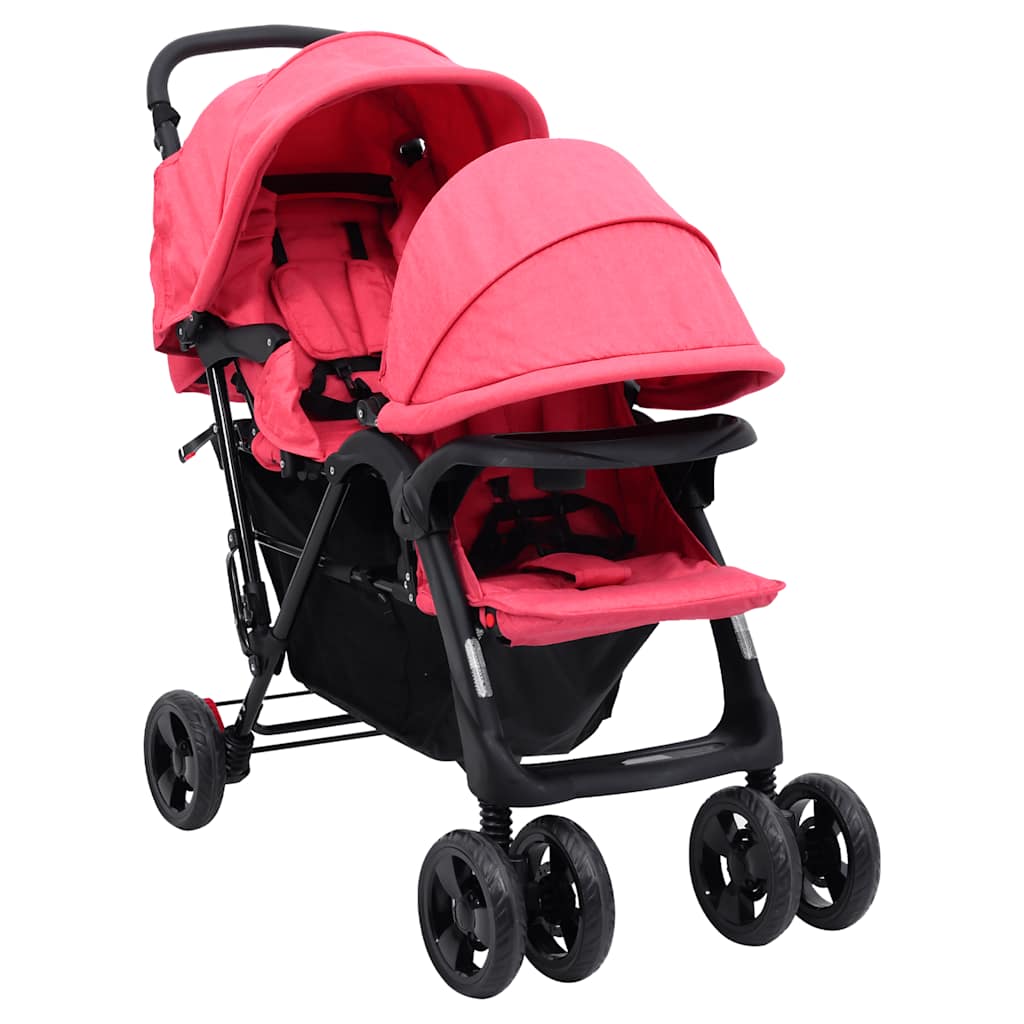 Tandem-Kinderwagen Stahl für Zwillings- und Geschwisterkinder - Yekta