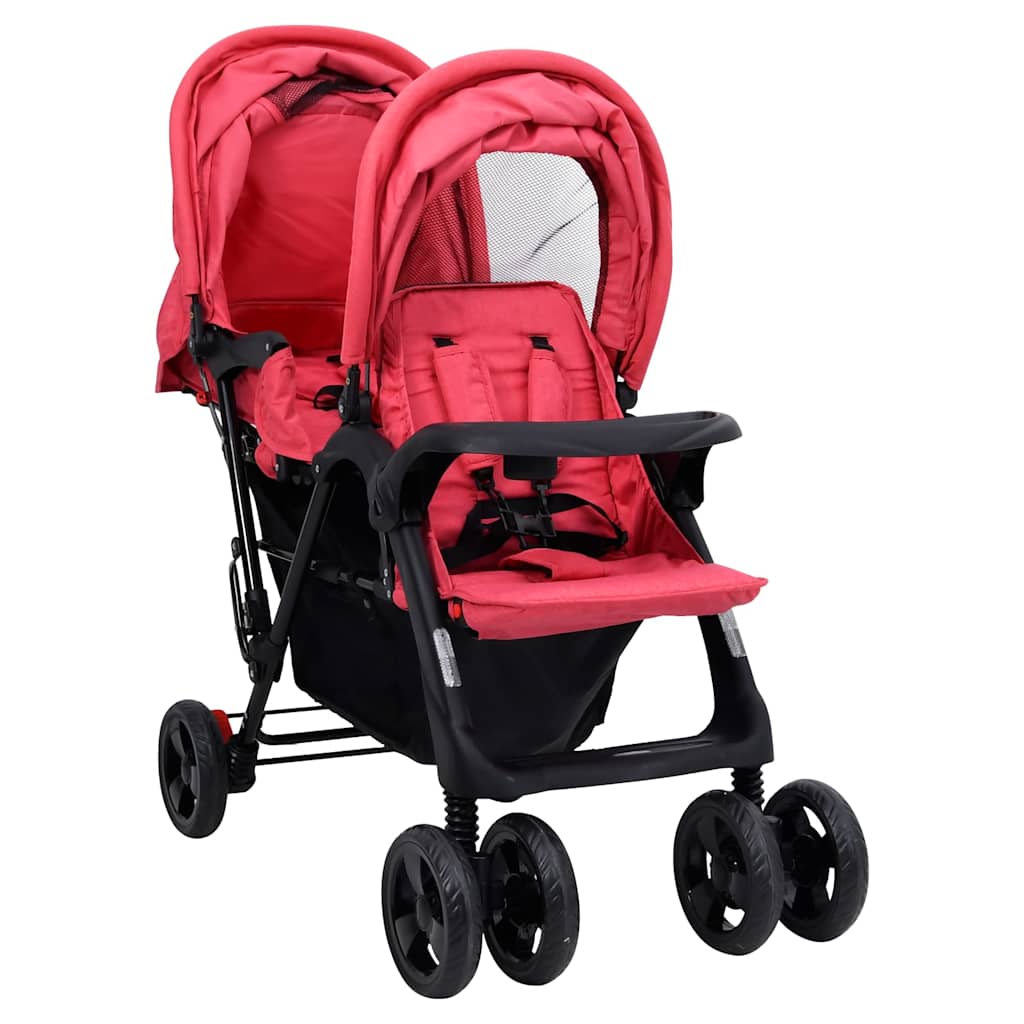Tandem-Kinderwagen Stahl für Zwillings- und Geschwisterkinder - Yekta