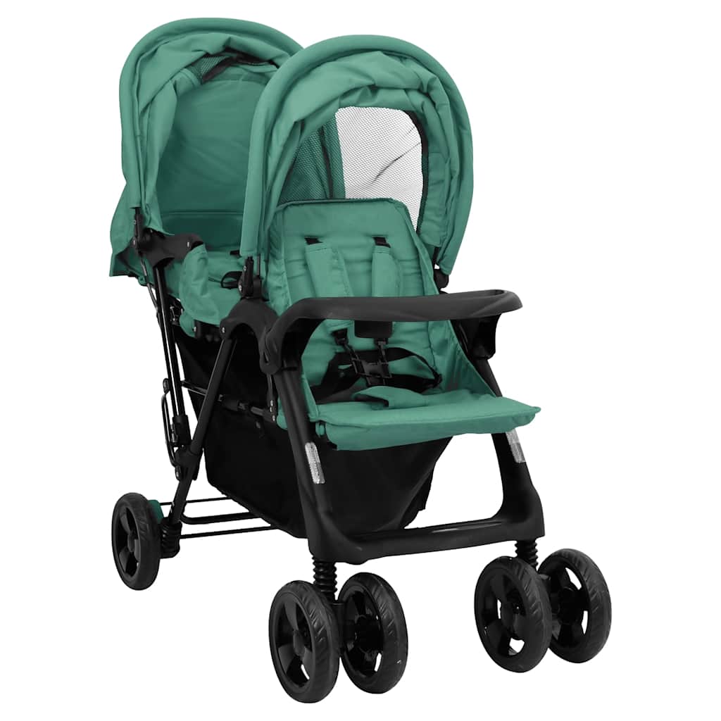 Tandem-Kinderwagen Stahl für Zwillings- und Geschwisterkinder - Yekta