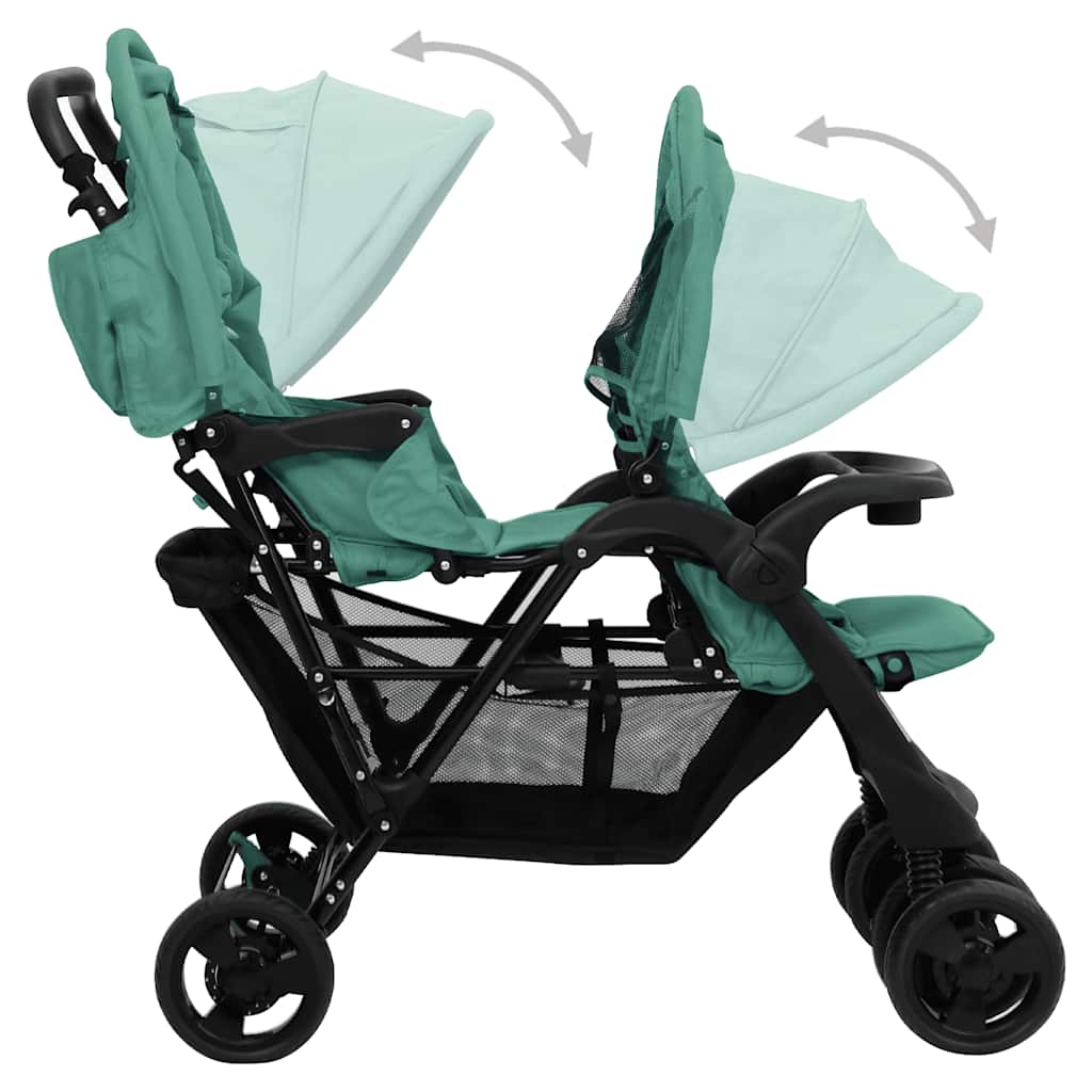 Tandem-Kinderwagen Stahl für Zwillings- und Geschwisterkinder - Yekta