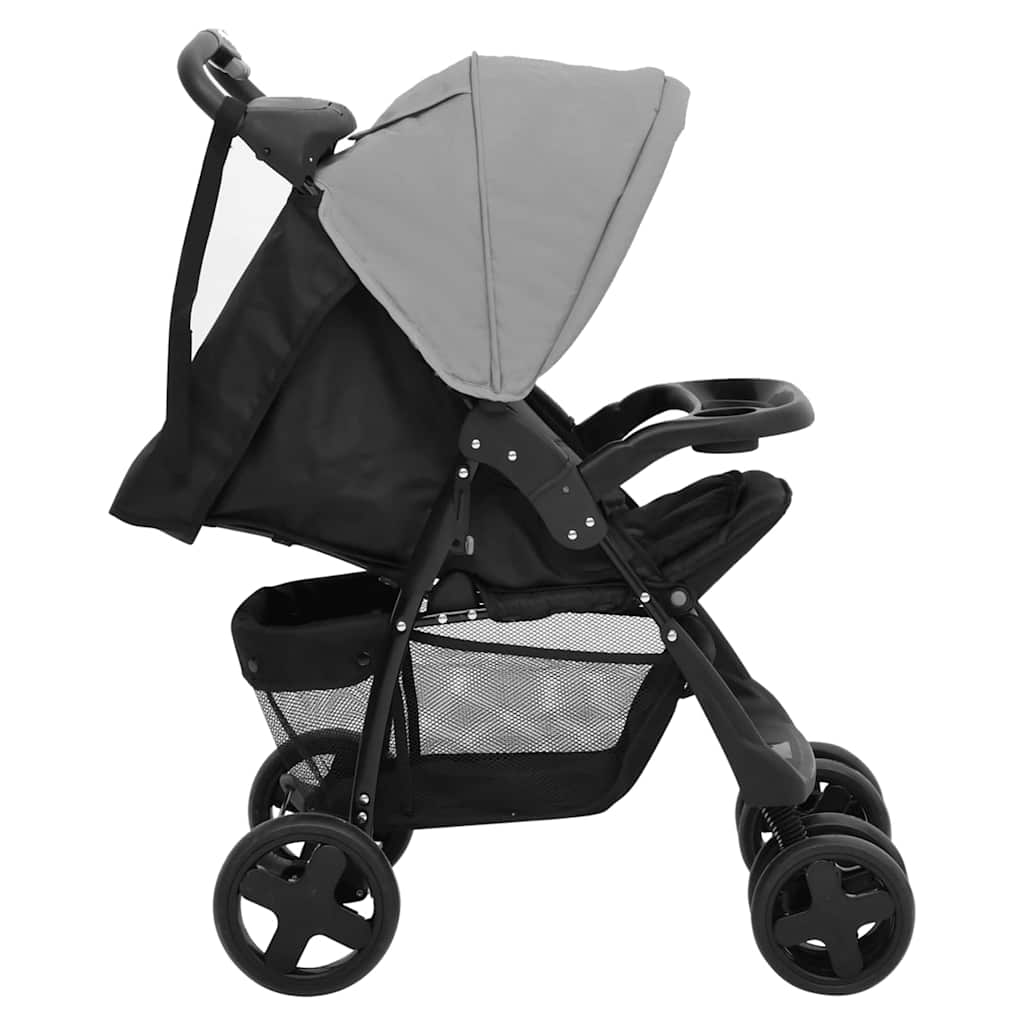 2-in-1 Kinderwagen Dunkelgrau und Hellgrau mit Schwarz - Yekta