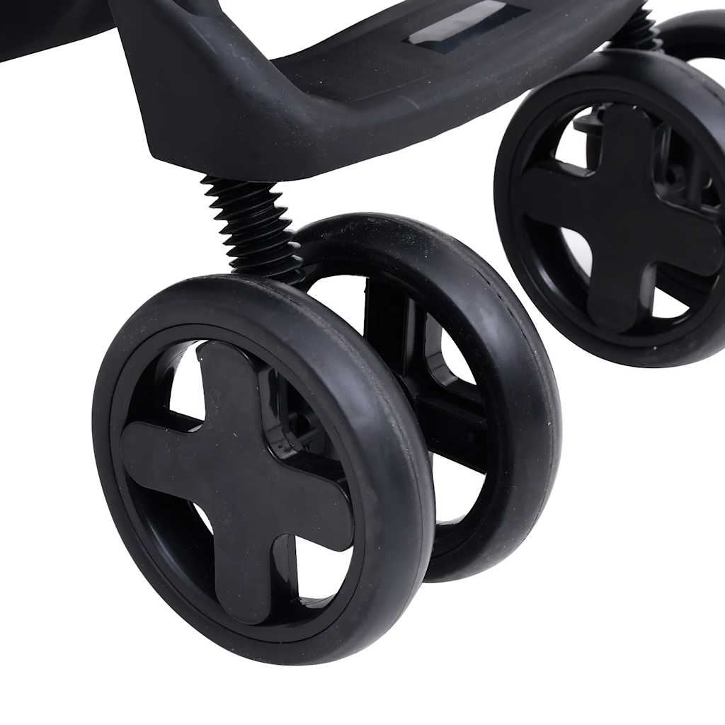 2-in-1 Kinderwagen Dunkelgrau und Hellgrau mit Schwarz - Yekta