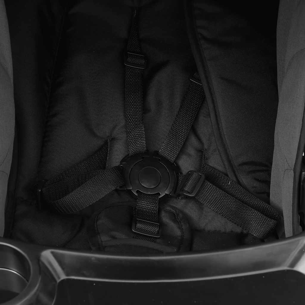 2-in-1 Kinderwagen Dunkelgrau und Hellgrau mit Schwarz - Yekta