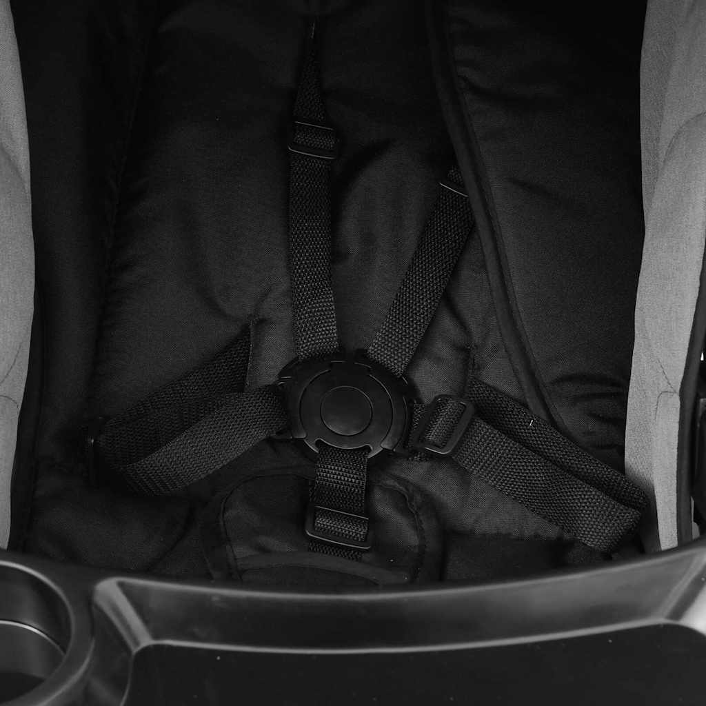 3-in-1 Kinderwagen in Hellgrau und Dunkelgrau mit Schwarz - Yekta
