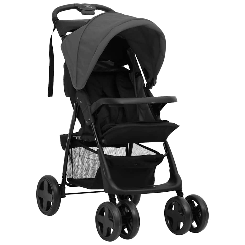 3-in-1 Kinderwagen in Hellgrau und Dunkelgrau mit Schwarz - Yekta
