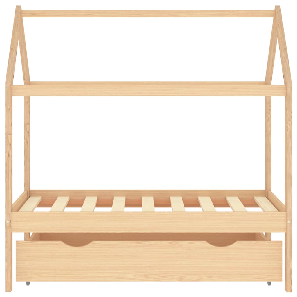 Kinderbett mit Schublade Massivholz Kiefer 70x140 cm, 80x160 cm, 90x200 cm - Yekta