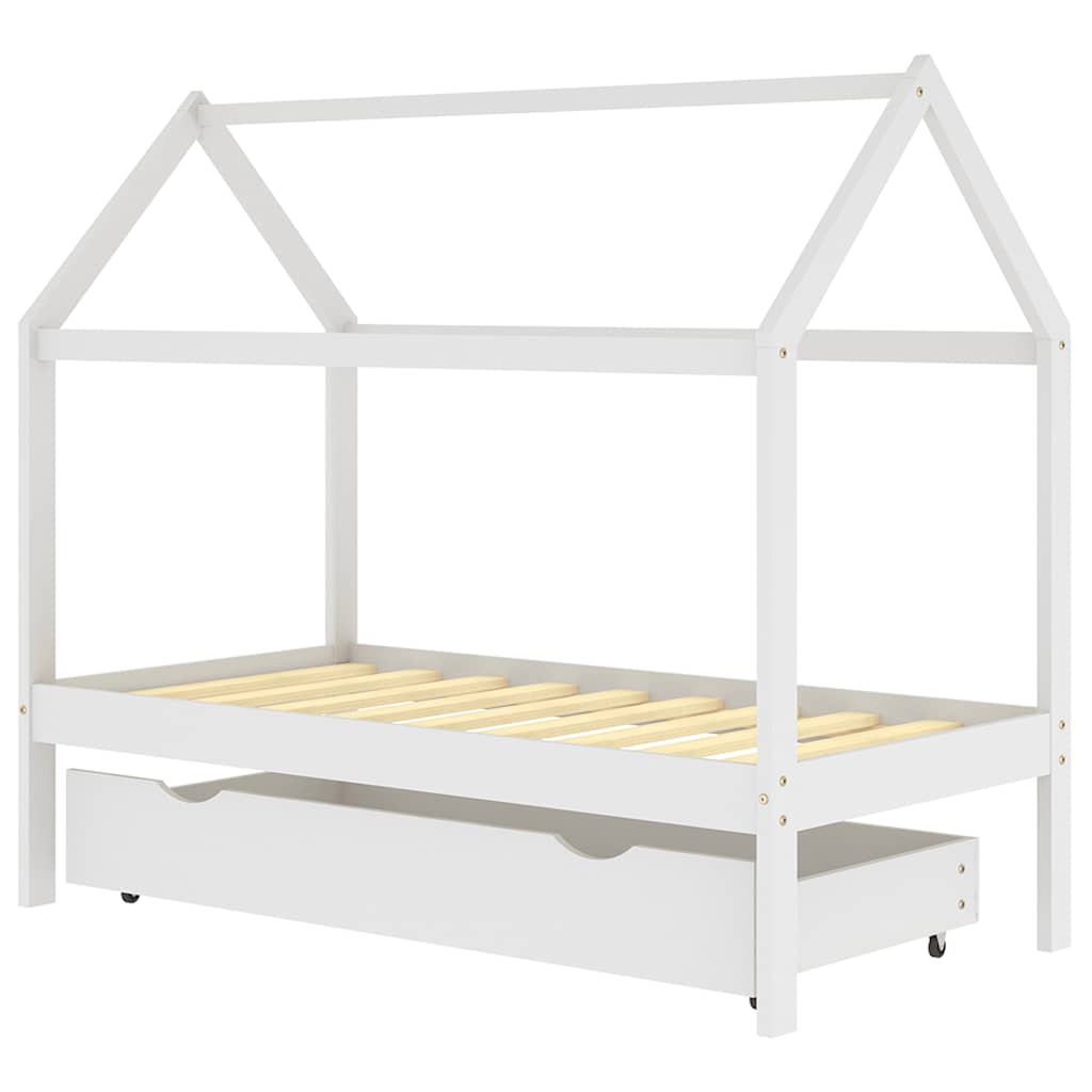 Kinderbett mit Schublade Massivholz Kiefer 70x140 cm, 80x160 cm, 90x200 cm - Yekta