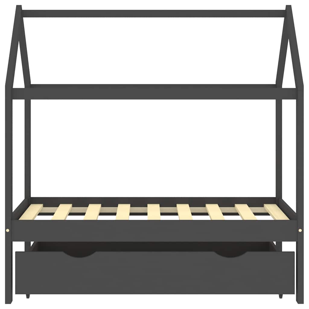 Kinderbett mit Schublade Massivholz Kiefer 70x140 cm, 80x160 cm, 90x200 cm - Yekta