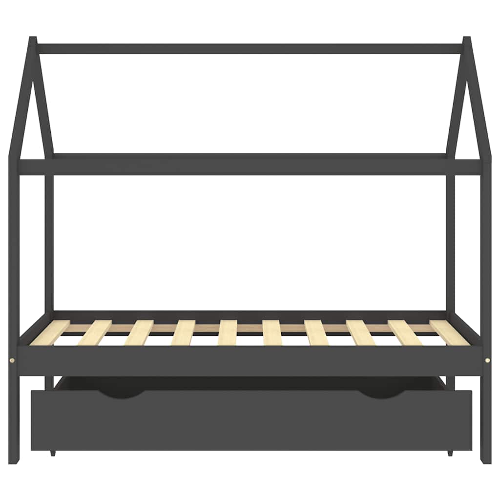 Kinderbett mit Schublade Massivholz Kiefer 70x140 cm, 80x160 cm, 90x200 cm - Yekta
