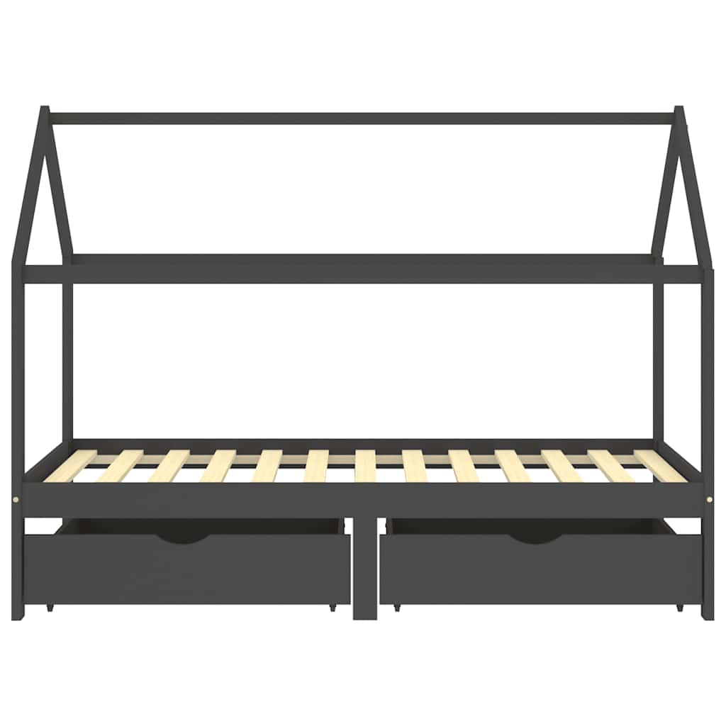 Kinderbett mit Schublade Massivholz Kiefer 70x140 cm, 80x160 cm, 90x200 cm - Yekta