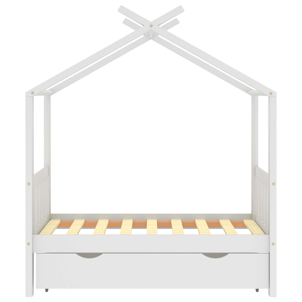 Kinderbett mit Schublade Massivholz Kiefer 70x140 cm bis 90x200 cm - Yekta