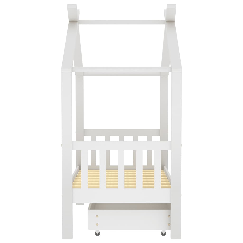 Kinderbett mit Schublade Massivholz Kiefer 70x140 cm bis 90x200 cm - Yekta
