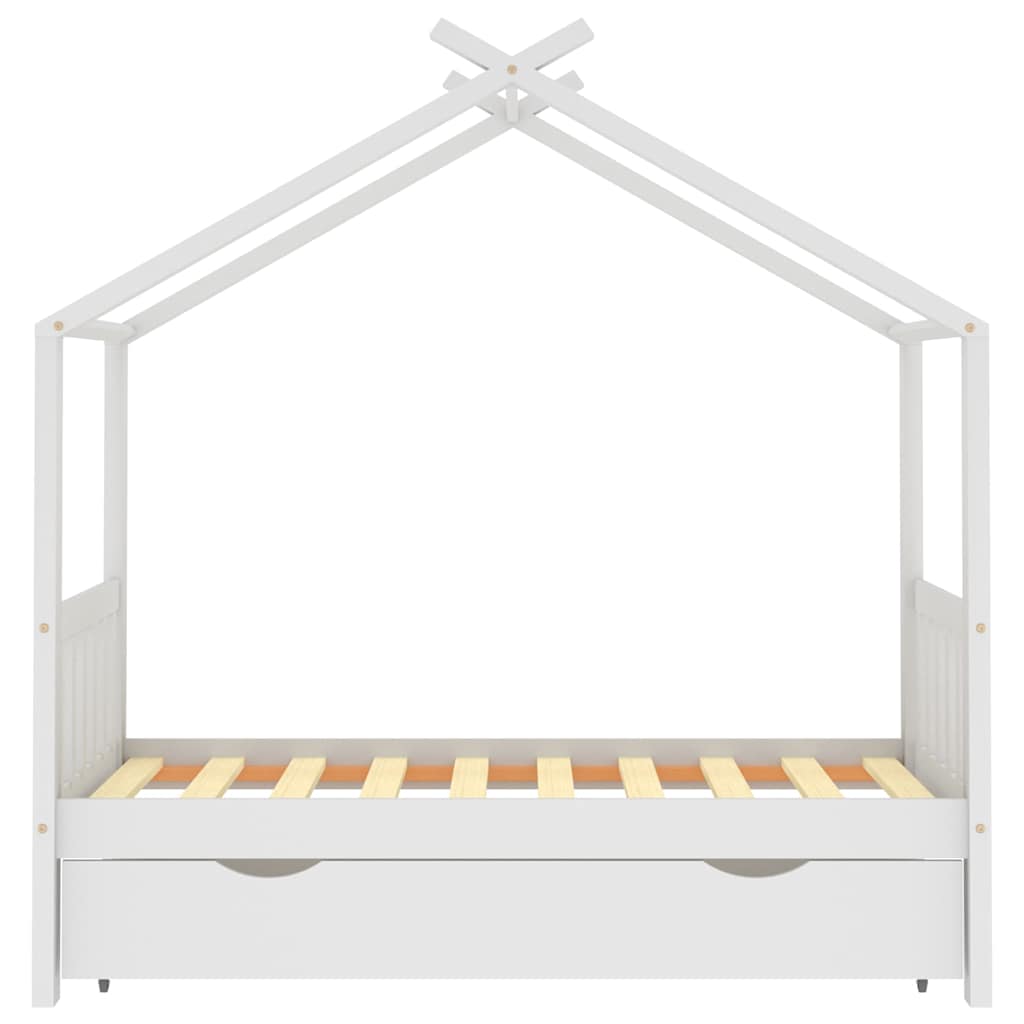 Kinderbett mit Schublade Massivholz Kiefer 70x140 cm bis 90x200 cm - Yekta