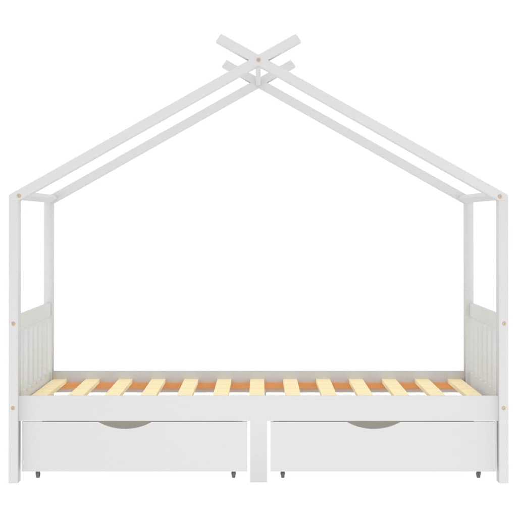 Kinderbett mit Schublade Massivholz Kiefer 70x140 cm bis 90x200 cm - Yekta