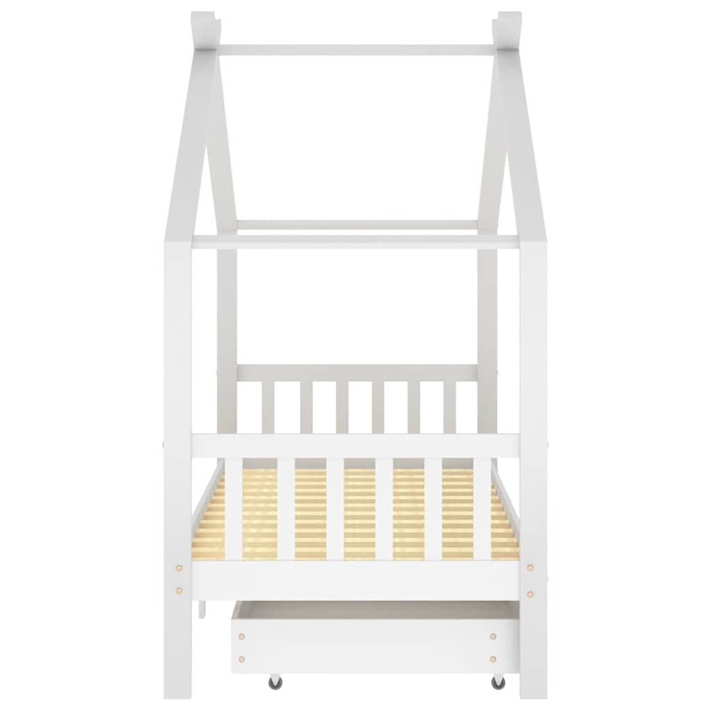 Kinderbett mit Schublade Massivholz Kiefer 70x140 cm bis 90x200 cm - Yekta