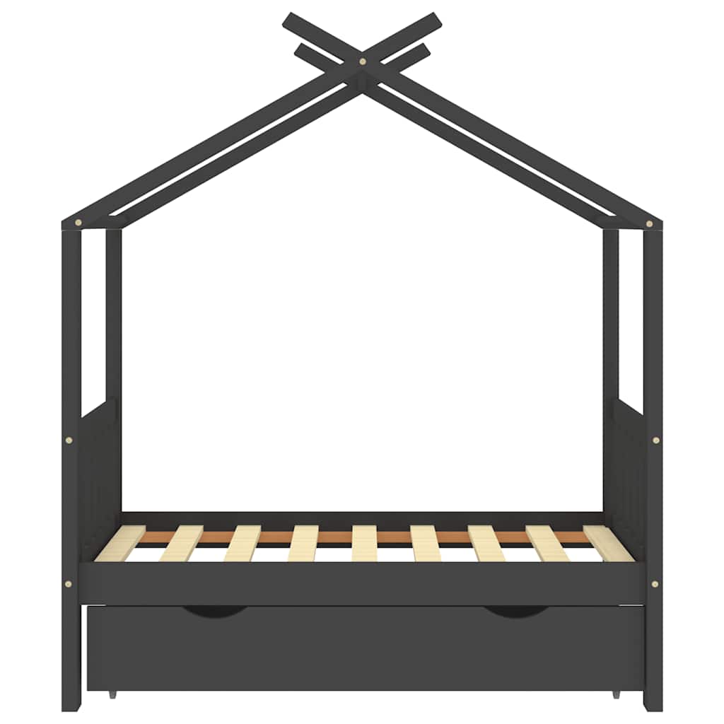 Kinderbett mit Schublade Massivholz Kiefer 70x140 cm bis 90x200 cm - Yekta