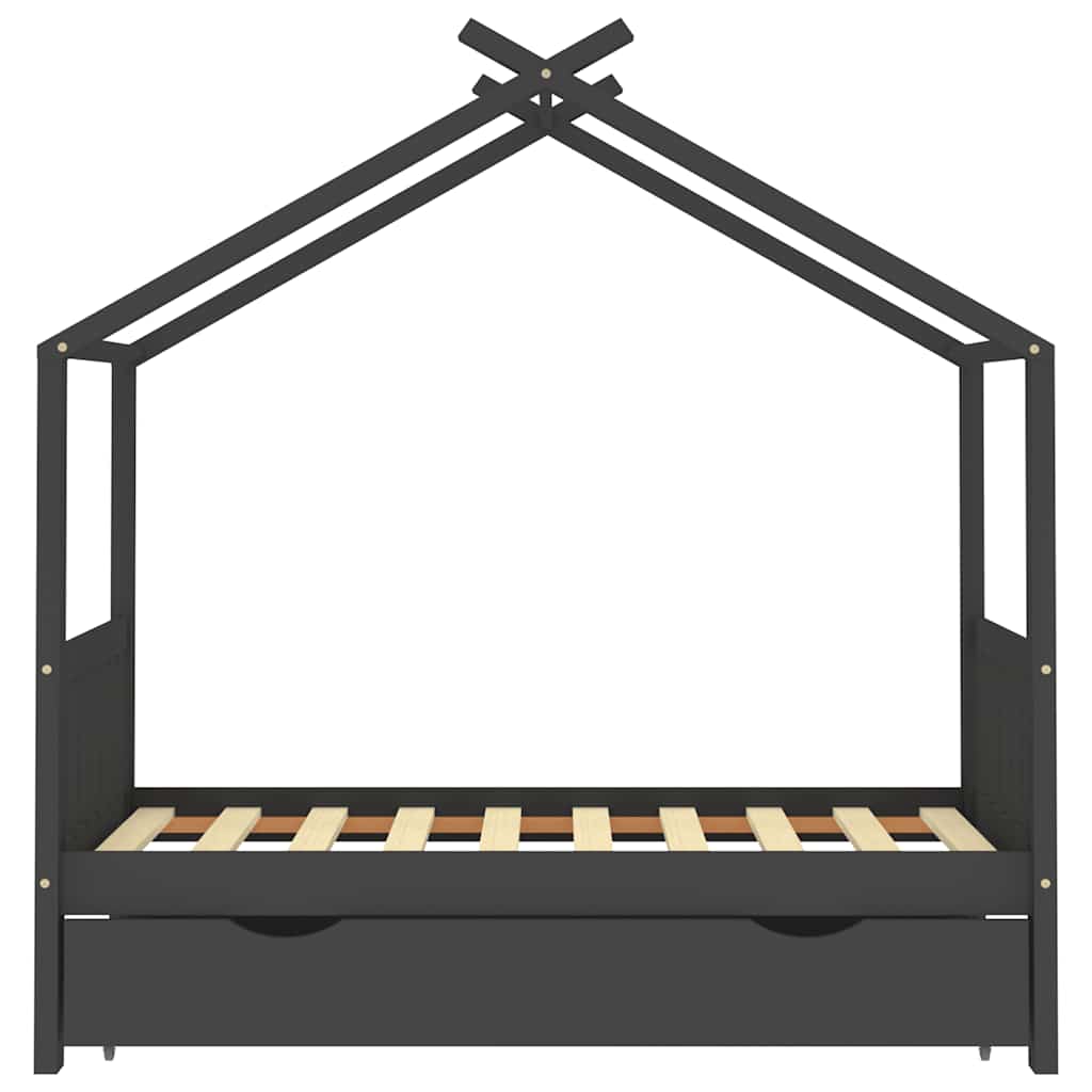Kinderbett mit Schublade Massivholz Kiefer 70x140 cm bis 90x200 cm - Yekta