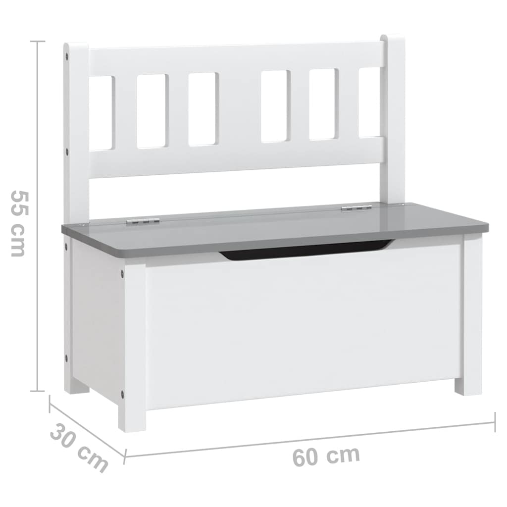 Kinderbank mit Stauraum 60x30x55 cm MDF - Yekta