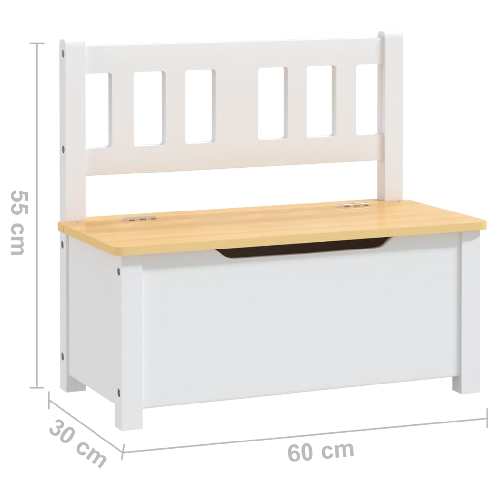 Kinderbank mit Stauraum 60x30x55 cm MDF - Yekta