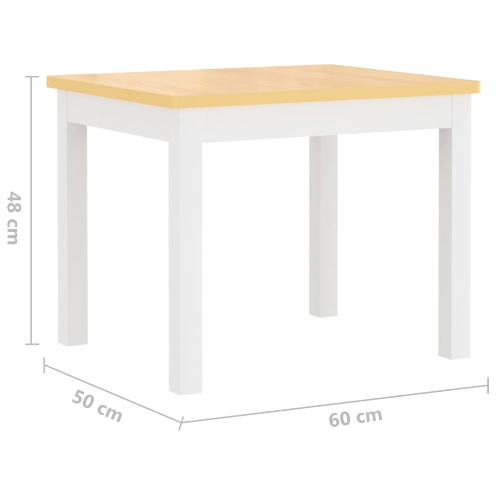 4-tlg. Kinder-Sitzgruppe Weiß MDF - Yekta