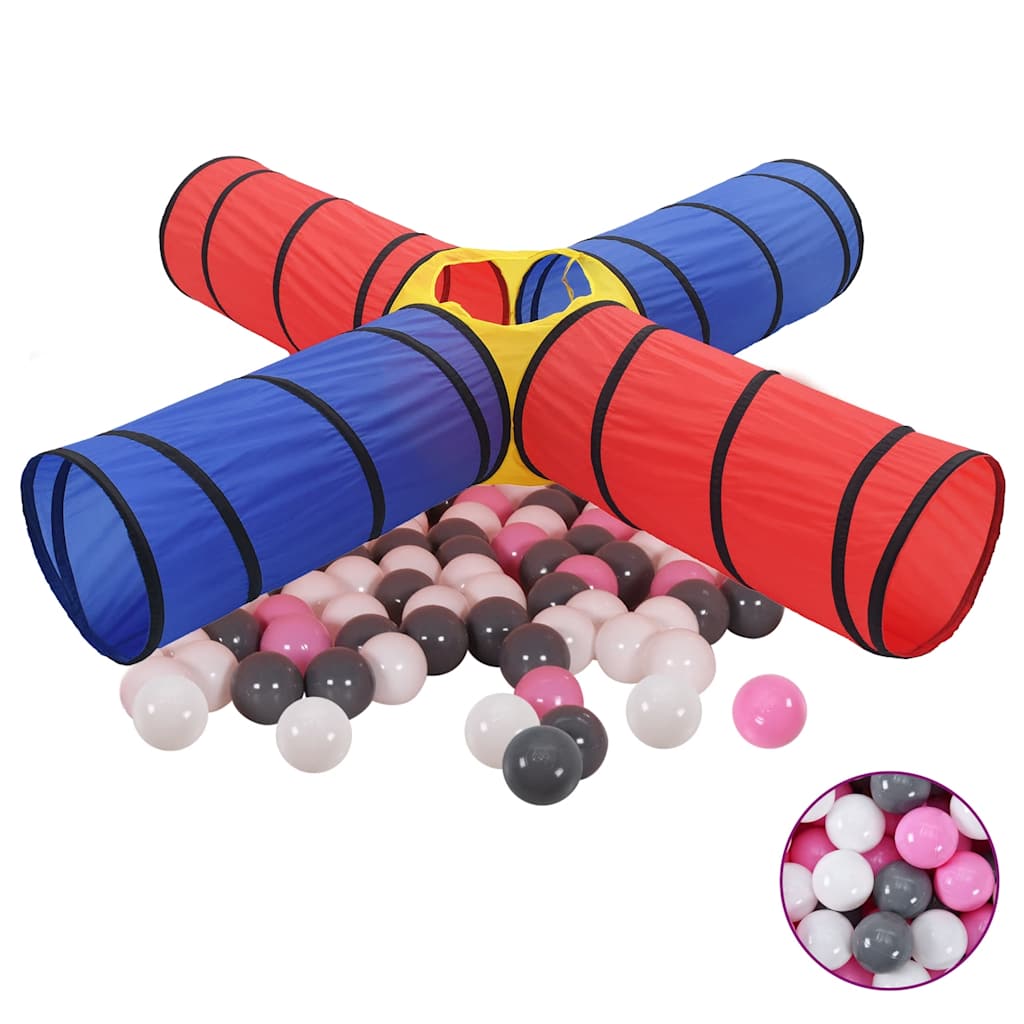 Spieltunnel mit 250 Bällen - Bunter Spieltunnel für Kinder und Spielspaß - Yekta