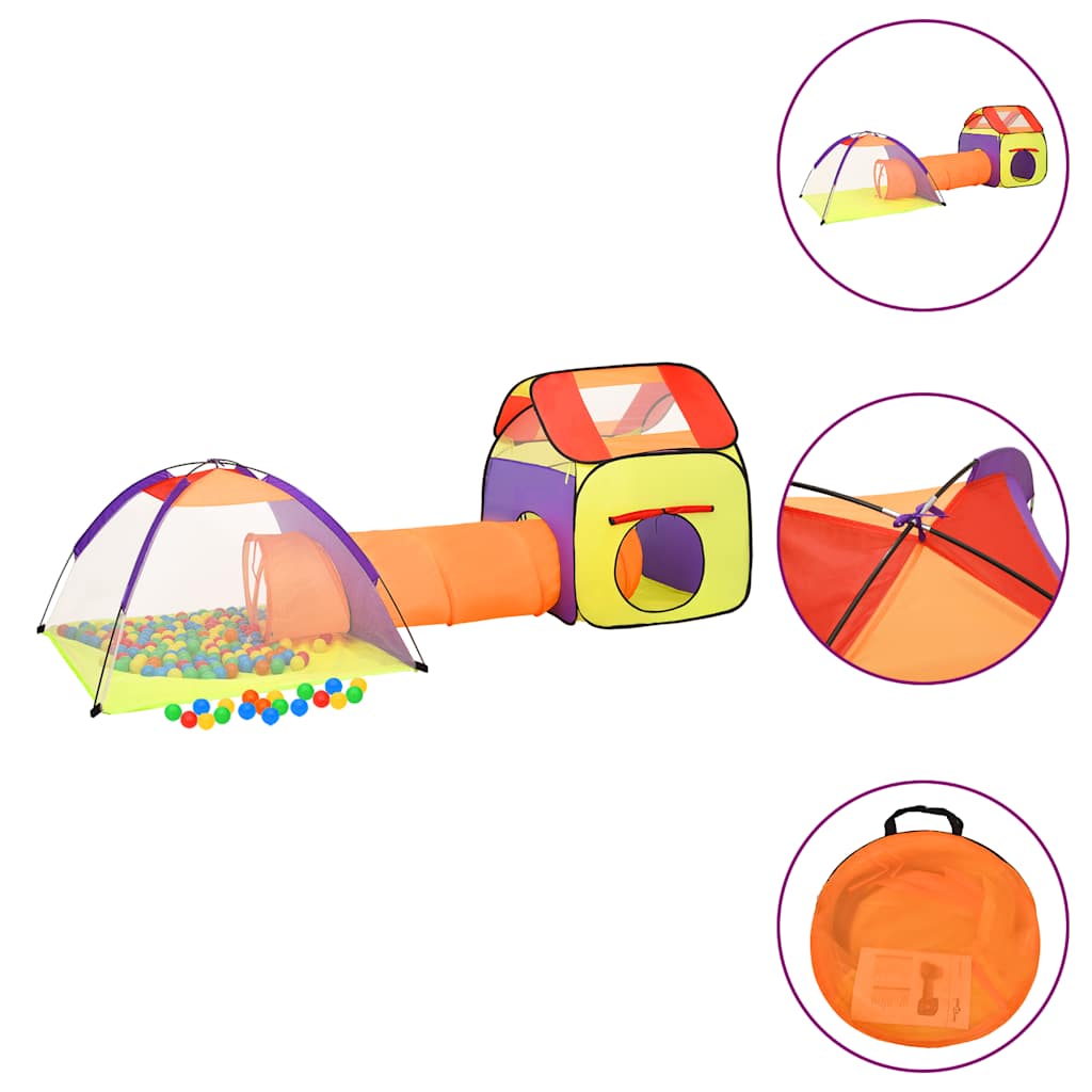 Spielzelt mit 250 Bällen für Kinder - Spielzelt 190x264x90 cm und 338x123x111 cm - Yekta