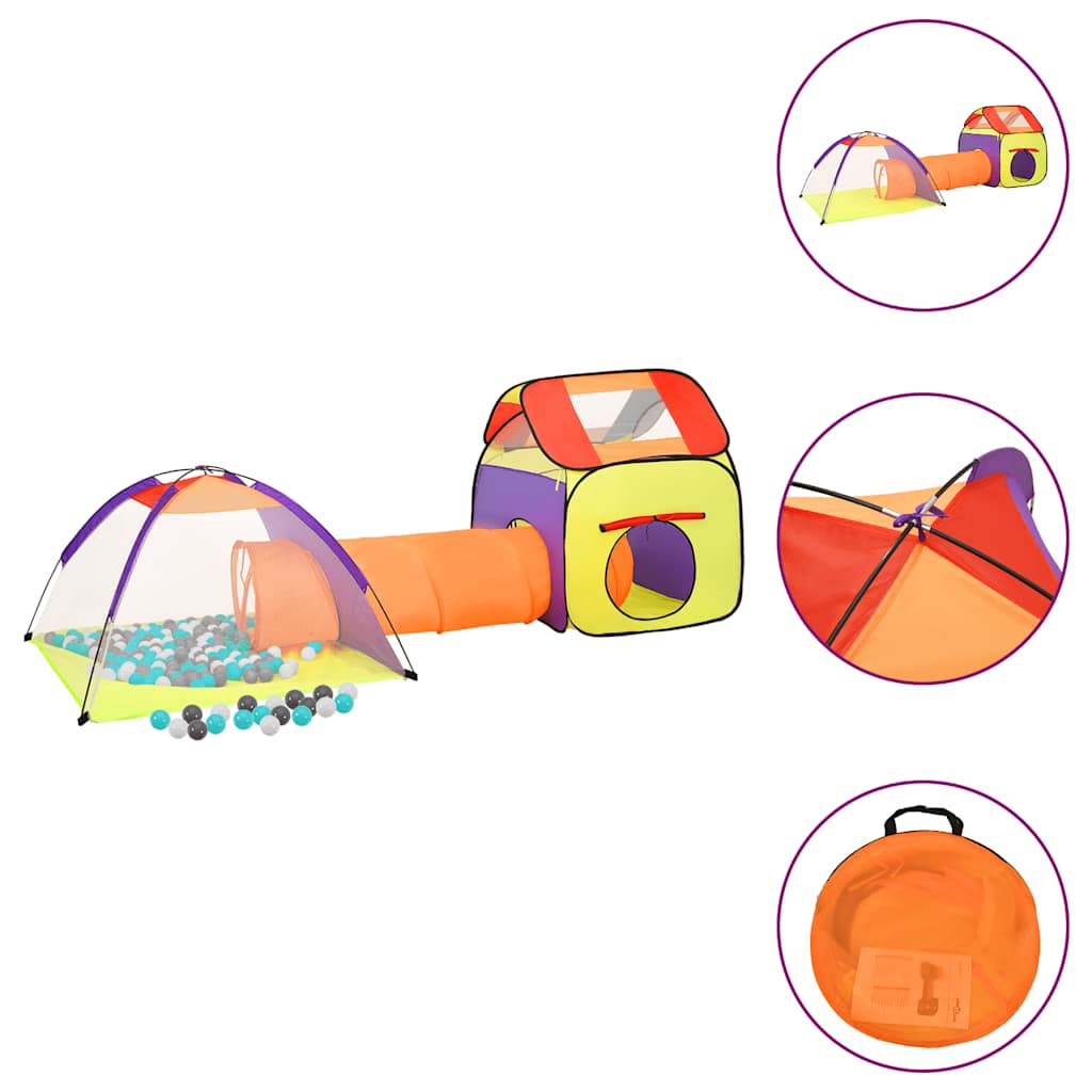Spielzelt mit 250 Bällen für Kinder - Spielzelt 190x264x90 cm und 338x123x111 cm - Yekta