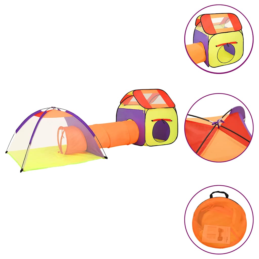 Spielzelt mit 250 Bällen für Kinder - Spielzelt 190x264x90 cm und 338x123x111 cm - Yekta