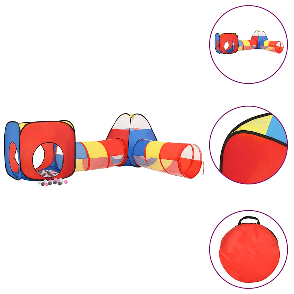 Spielzelt mit 250 Bällen für Kinder - Spielzelt 190x264x90 cm und 338x123x111 cm - Yekta