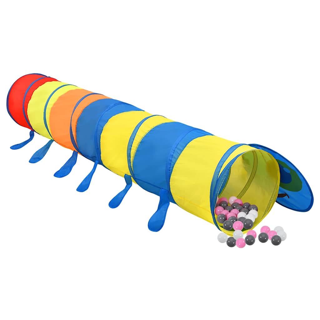 Spieltunnel für Kinder mit 250 Bällen und 245 cm aus Polyester, Mehrfarbig - Yekta