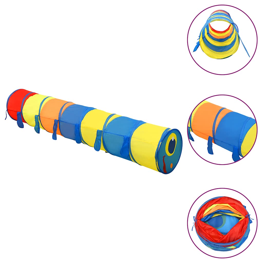Spieltunnel für Kinder mit 250 Bällen und 245 cm aus Polyester, Mehrfarbig - Yekta