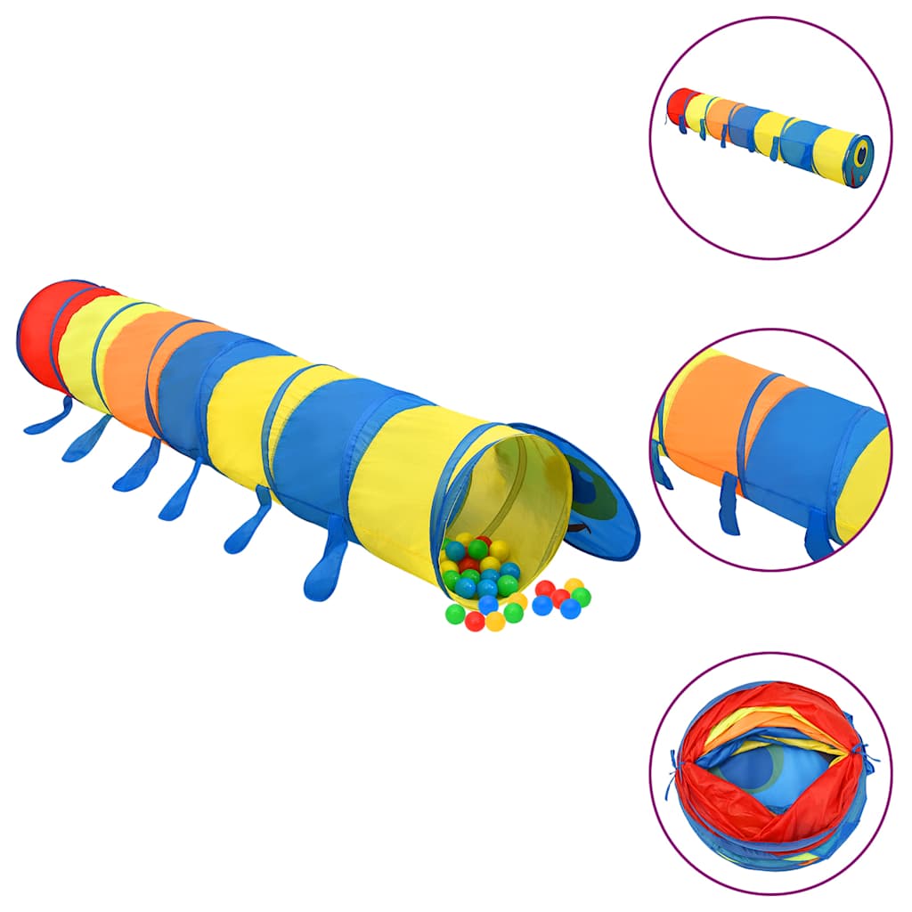 Spieltunnel für Kinder mit 250 Bällen und 245 cm aus Polyester, Mehrfarbig - Yekta