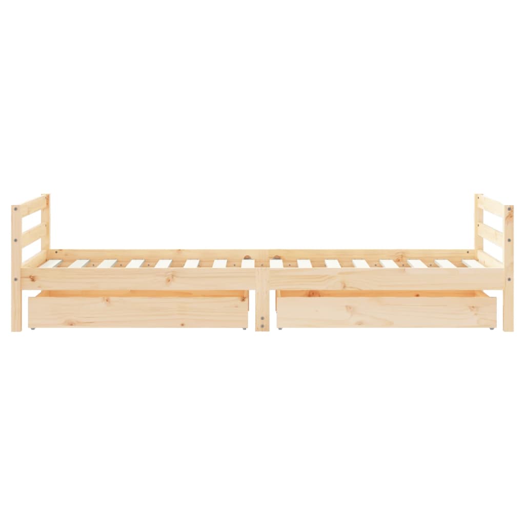Kinderbett mit Schubladen Massivholz Kiefer 70x140cm-90x200cm - Yekta