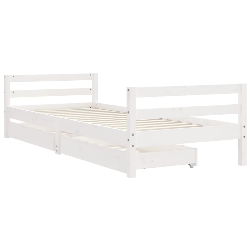 Kinderbett mit Schubladen Massivholz Kiefer 70x140cm-90x200cm - Yekta