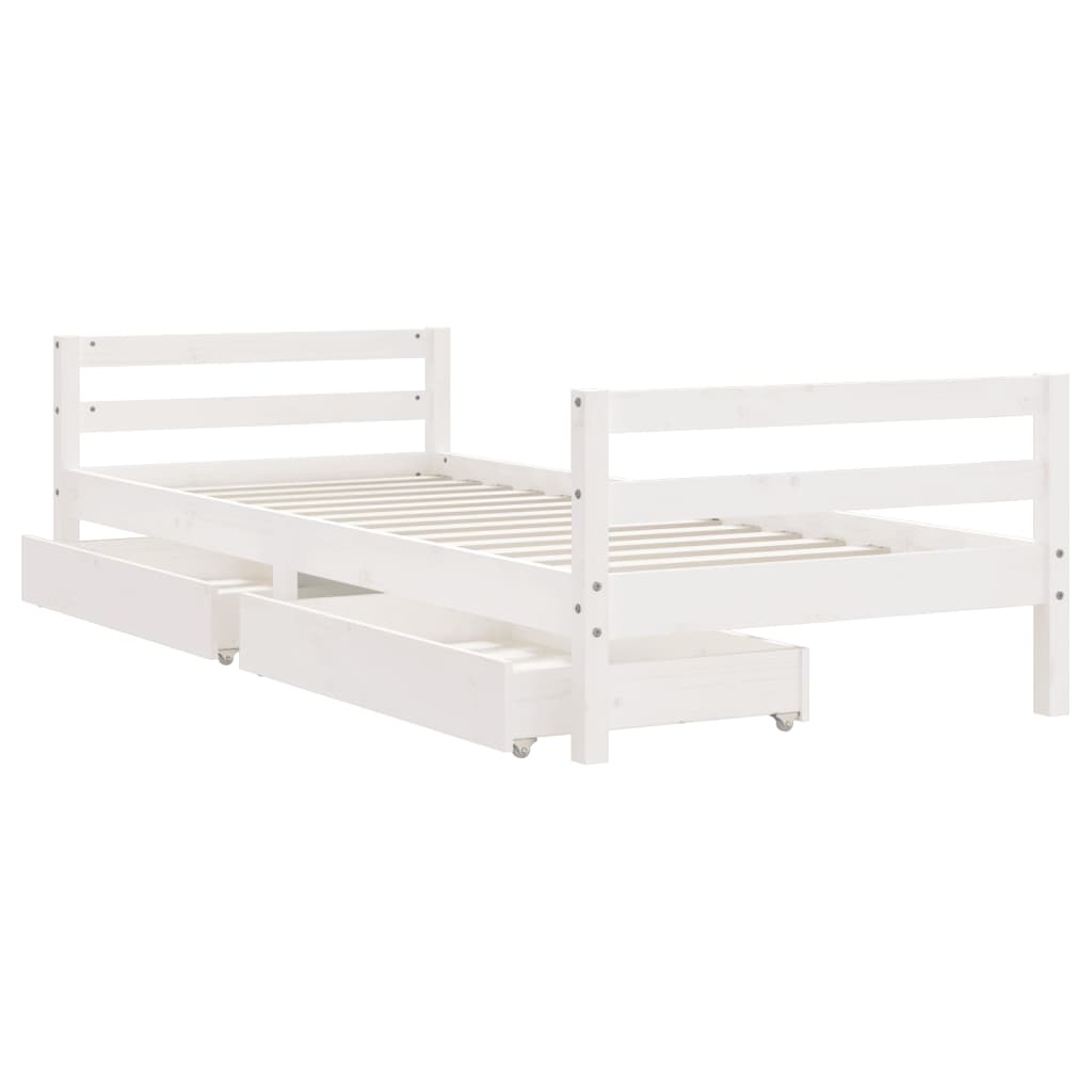 Kinderbett mit Schubladen Massivholz Kiefer 70x140cm-90x200cm - Yekta