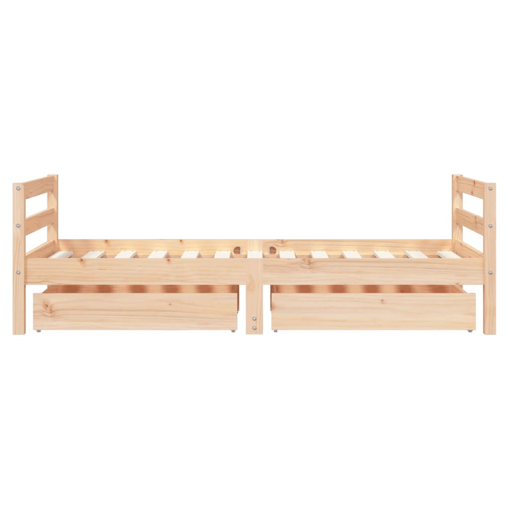 Kinderbett mit Schubladen Massivholz Kiefer 70x140cm-90x200cm - Yekta