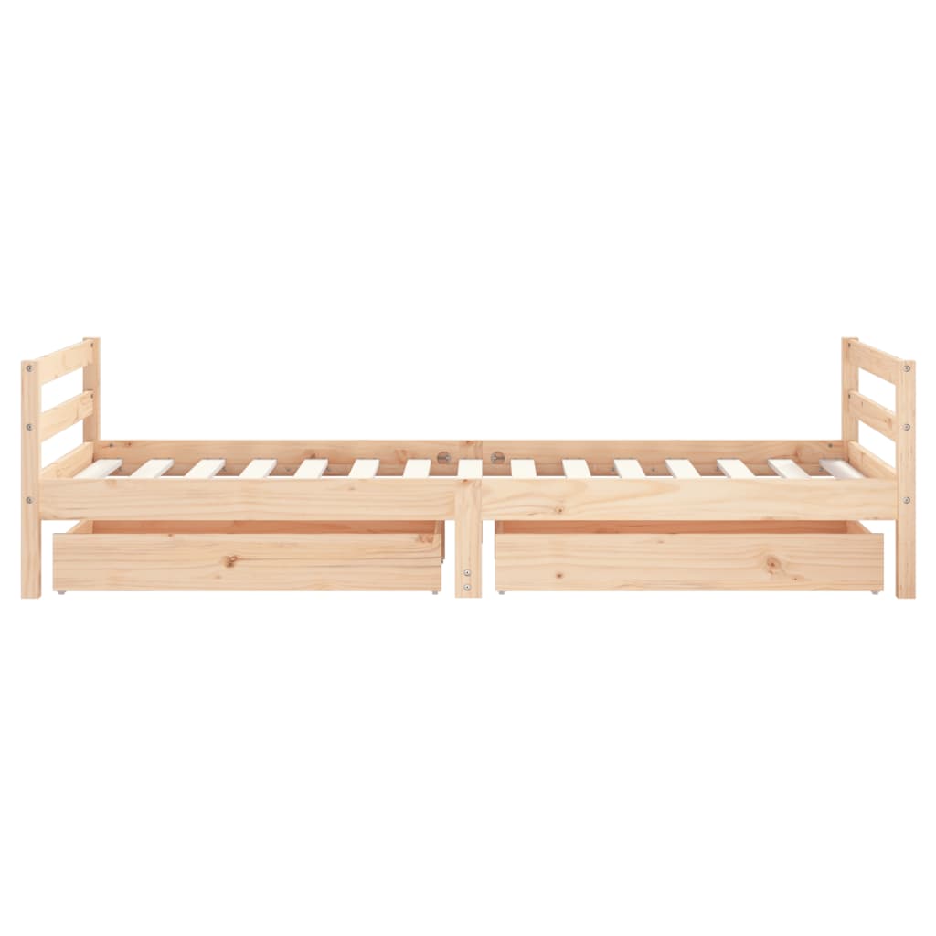 Kinderbett mit Schubladen Massivholz Kiefer 70x140cm-90x200cm - Yekta