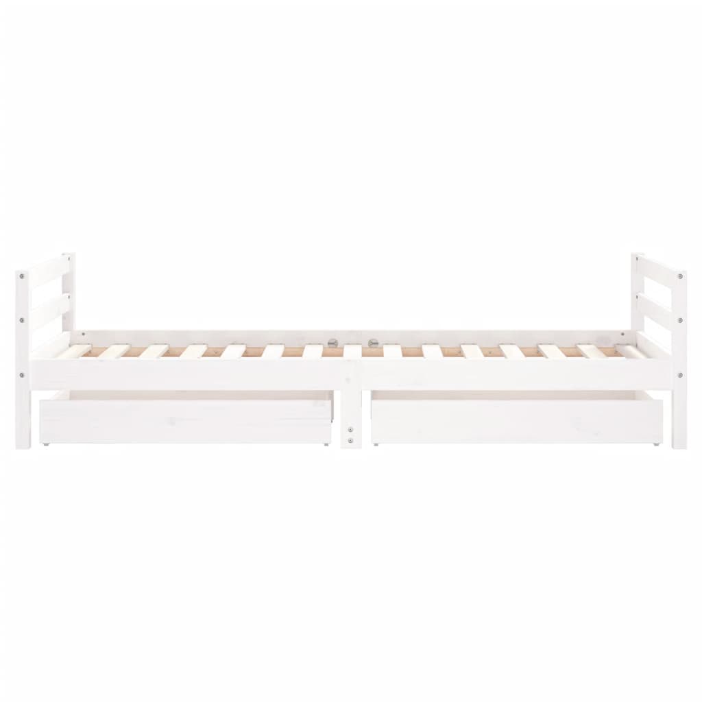 Kinderbett mit Schubladen Massivholz Kiefer 70x140cm-90x200cm - Yekta