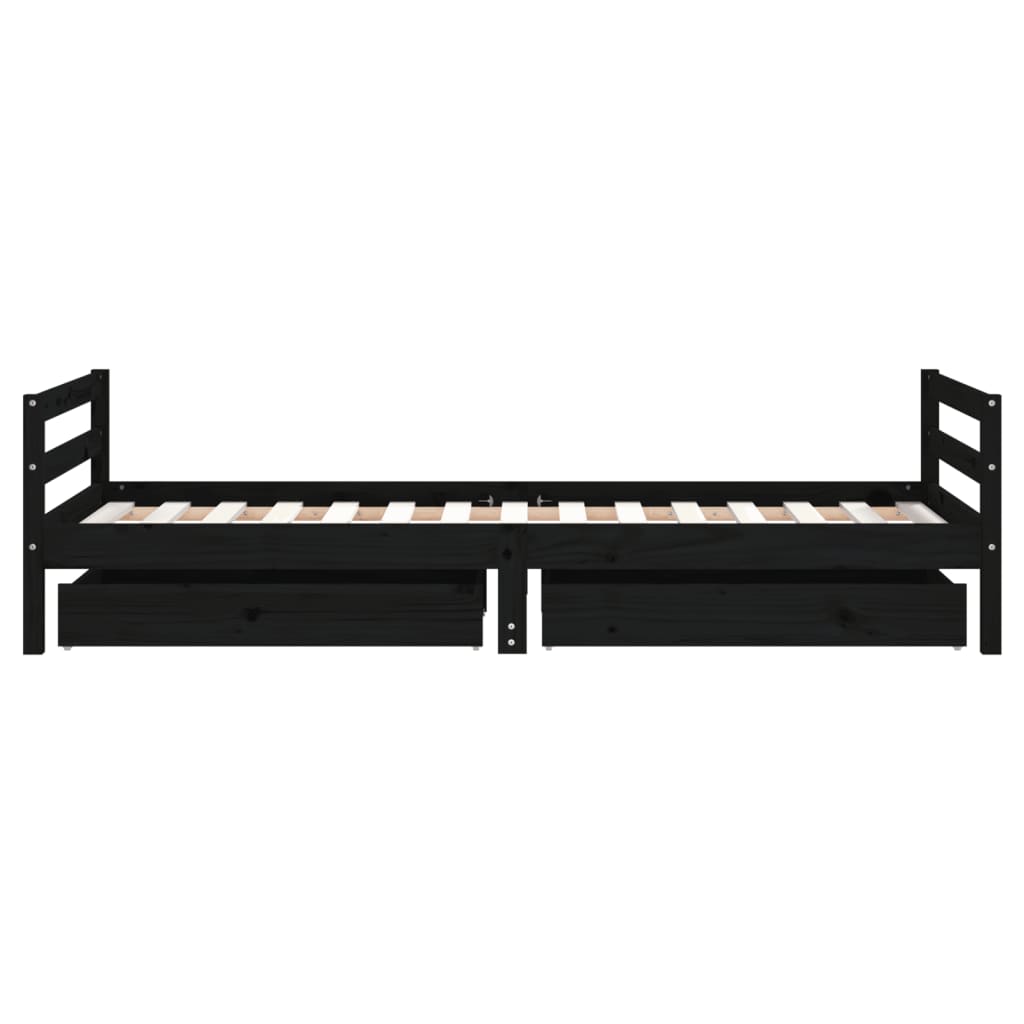 Kinderbett mit Schubladen Massivholz Kiefer 70x140cm-90x200cm - Yekta