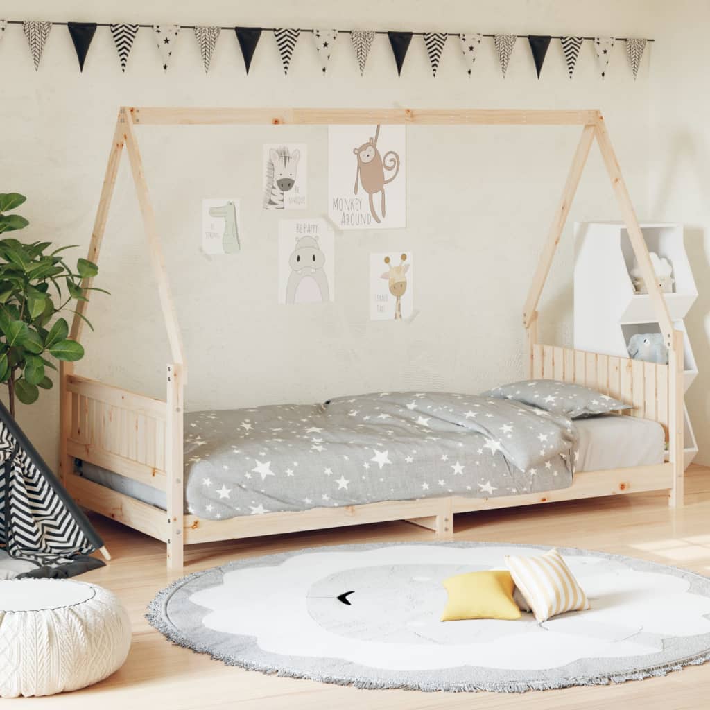 Kinderbett Massivholz Kiefer mit Gitter und in verschiedenen Auslegungen - Yekta