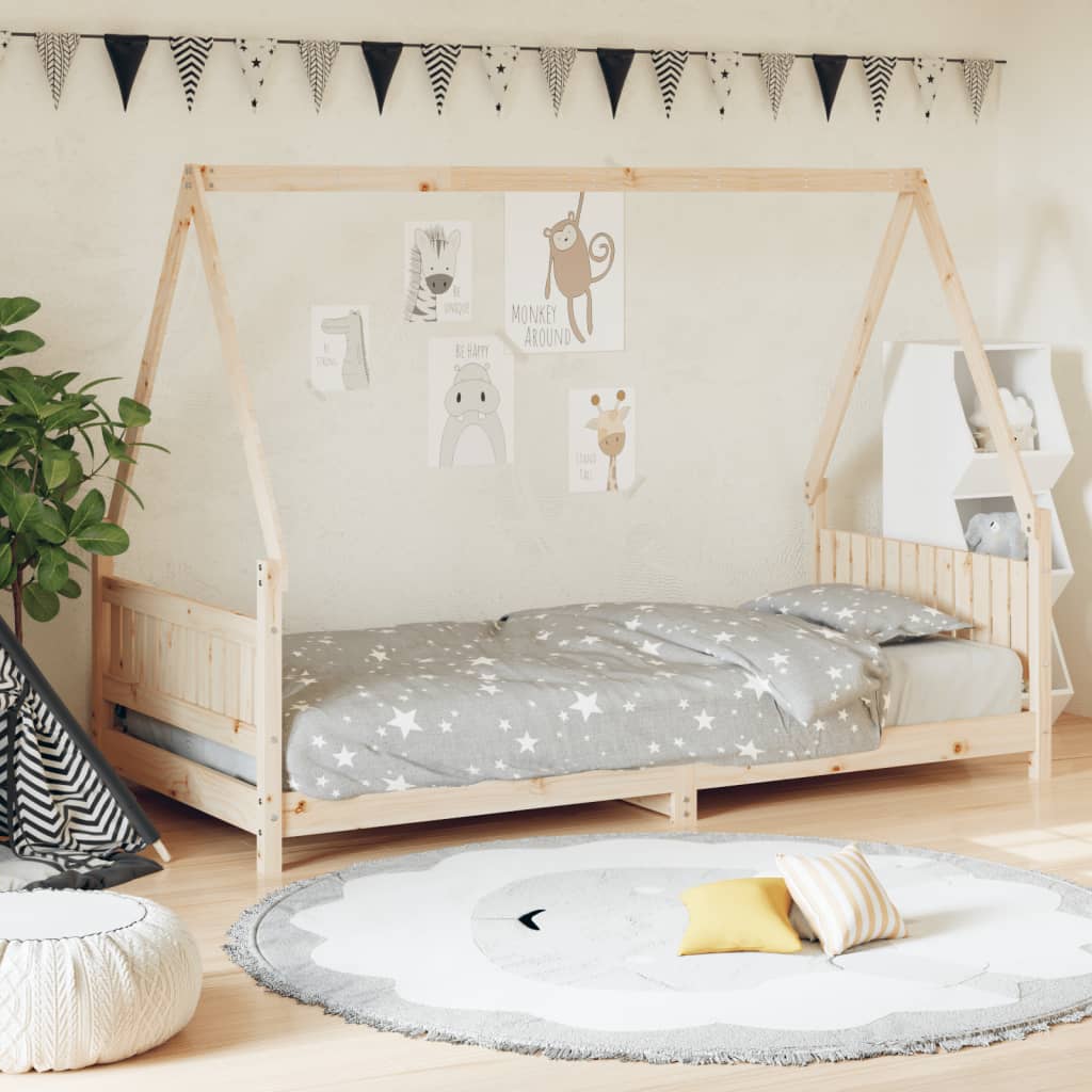 Kinderbett Massivholz Kiefer mit Gitter und in verschiedenen Auslegungen - Yekta