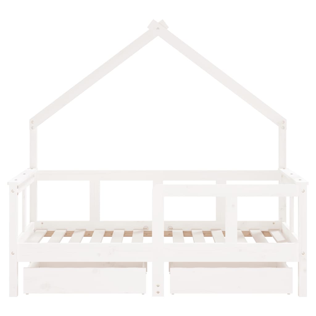 Kinderbett mit Schubladen Massivholz Kiefer 70x140 cm - 90x200 cm - Yekta